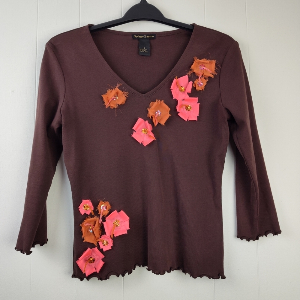 Sydney Easton Purple 3/4 Sleeve Top S